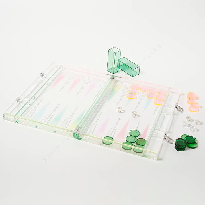 Sunnylife - Wholesale Board Game - Ombre Lucite Backgammon Sherbert