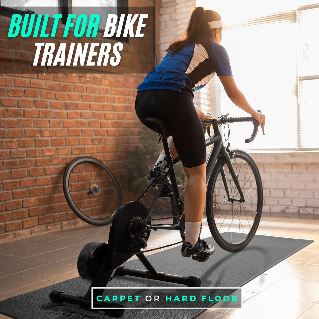 Powr Labs® Bike Trainer Mat / Fitness Equipment Mat - LUXUSFIT Luxury Exercise & Recovery Equipment
