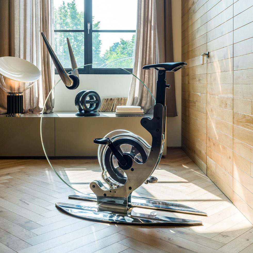 ciclotte stationary bicycle Glass Cyclette by Luca Schieppati for Teckell. Shop on Design Italy Review: Ciclotte Stationary Bicycle |