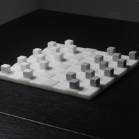 Thumbnail for Stone Checkers Set - White Crystal