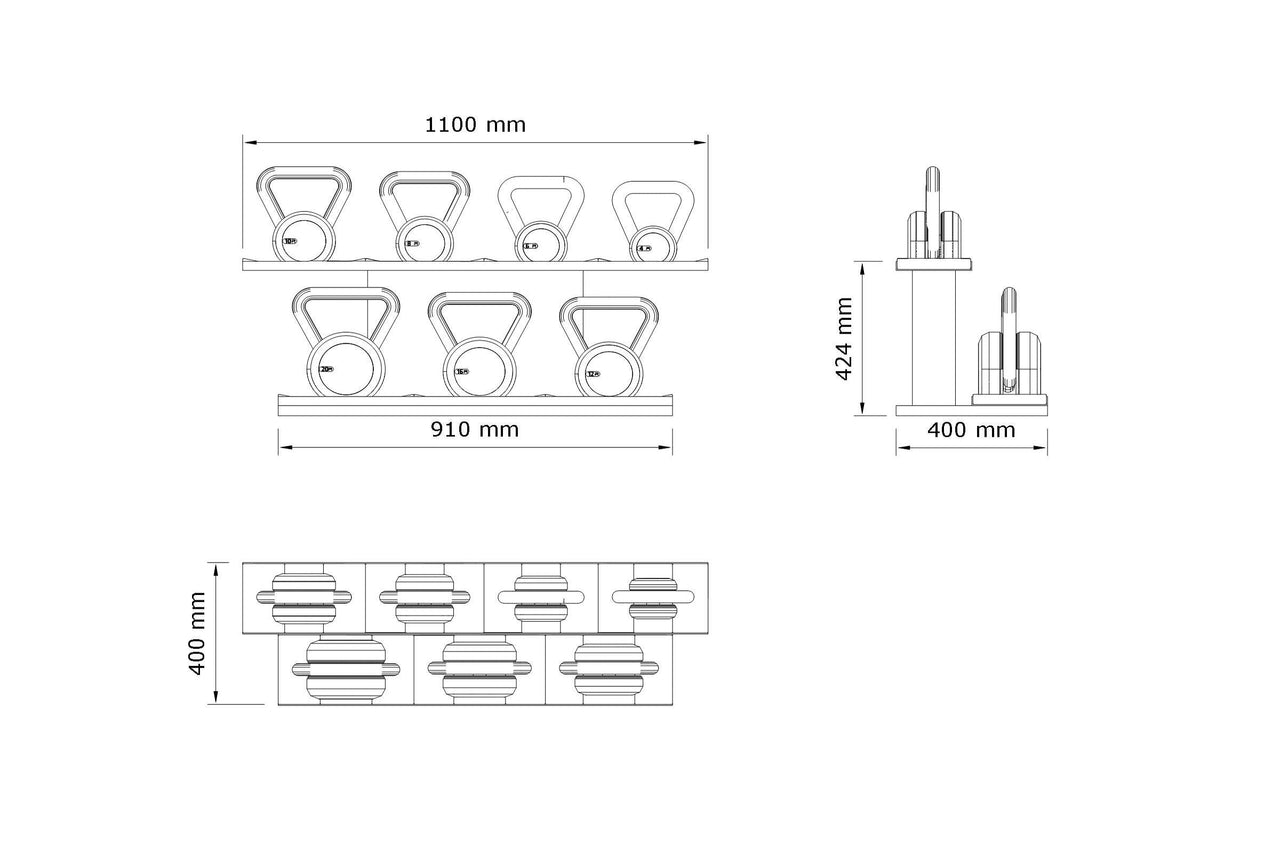 LOVA™ SET - Kettlebells With Horizontal Rack
