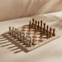 Thumbnail for Marble Chess Set with Storage Case - Coffee and Brown