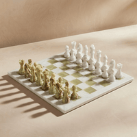 Thumbnail for Marble Chess Set with Storage Case - White and Green Onyx