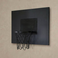 Thumbnail for Black Leather Basketball Hoop: Wall Mounted Sports Decor