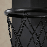 Thumbnail for Black Leather Basketball Hoop: Wall Mounted Sports Decor