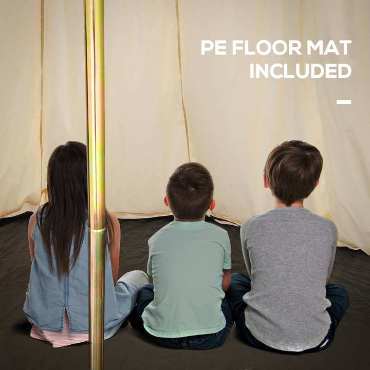 Orange County Decor - Wholesale Tent - Outsunny 10 Person Yurt Tent Glamping Bell Tent with Spacious Interior,Waterproof Design, For Family Outdoor Camping, 16' X 16' X 10' Beige Polyester