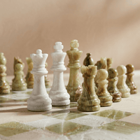 Thumbnail for Marble Chess Set with Storage Case - White and Green Onyx