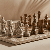 Thumbnail for Marble Chess Set with Storage Case - Coffee and Brown