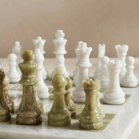 Thumbnail for Marble Chess Set with Storage Case - White and Green Onyx