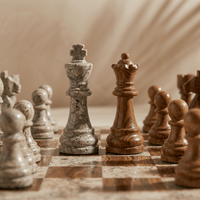 Thumbnail for Marble Chess Set with Storage Case - Coffee and Brown