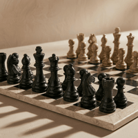 Thumbnail for Marble Chess Set with Storage Case - Coral and Black