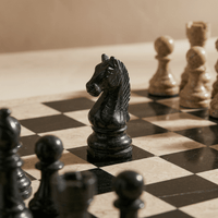 Thumbnail for Marble Chess Set with Storage Case - Coral and Black