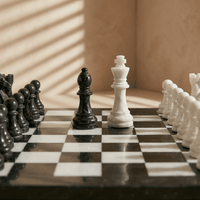Thumbnail for Marble Chess Set with Storage Case - Black and White