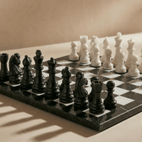 Thumbnail for Marble Chess Set with Storage Case - Black and White