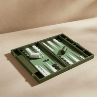 Thumbnail for Leather Backgammon Set - Green and White