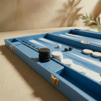 Thumbnail for Leather Backgammon Set - Blue And Black