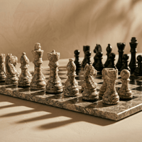 Thumbnail for Marble Chess Set with Storage Case - Oceanic and Black