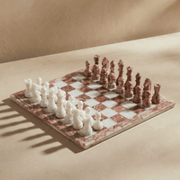 Thumbnail for Marble Chess Set with Storage Case - Pink and White