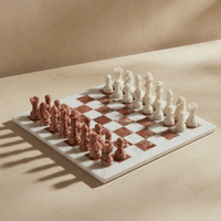 Thumbnail for Marble Chess Set with Storage Case - White and Pink