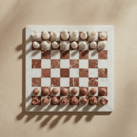 Thumbnail for Marble Chess Set with Storage Case - White and Pink