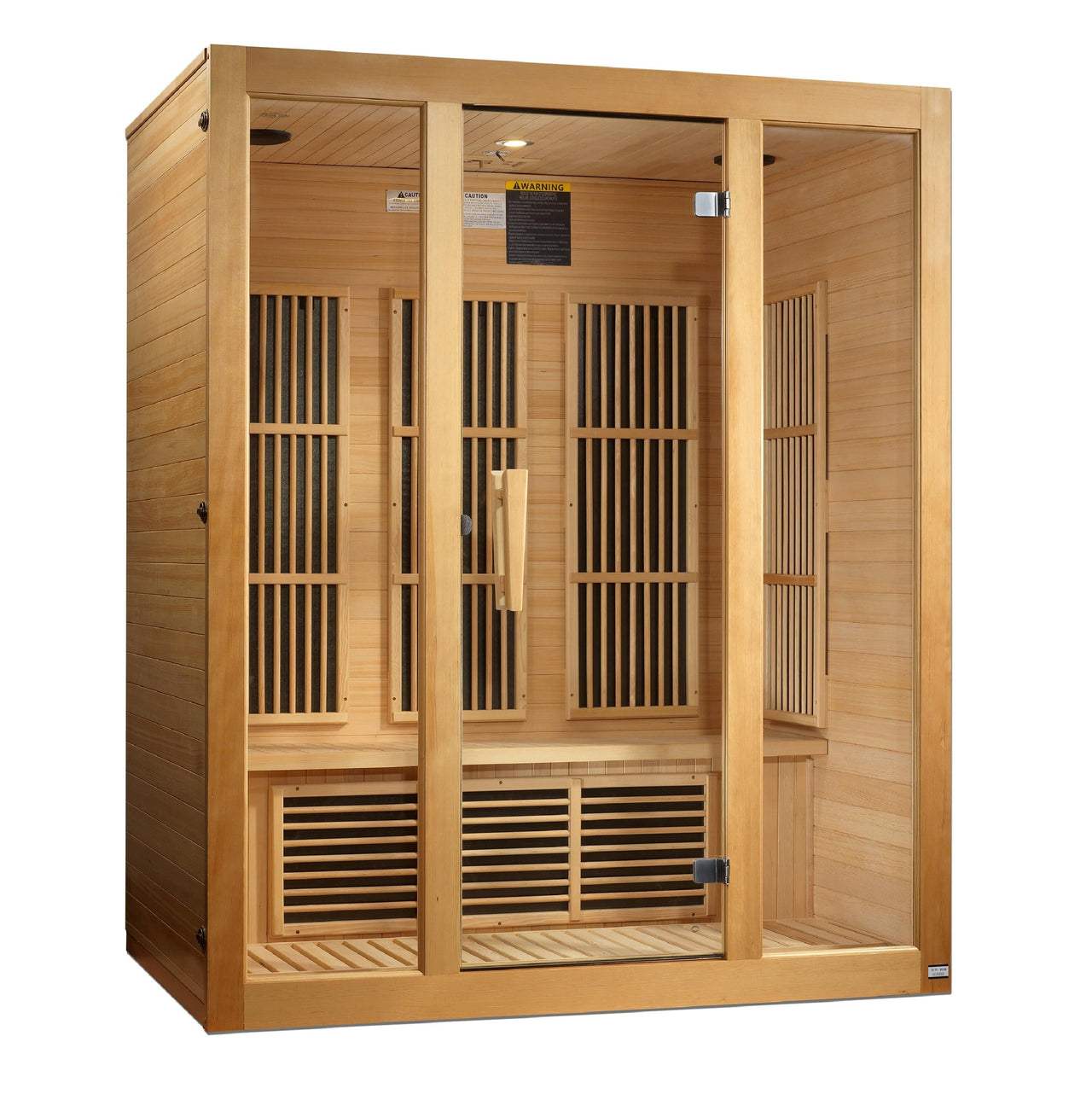 MAXXUS "Bellevue" 3 person Low EMF FAR Infrared Sauna Canadian Hemlock - LUXUSFIT Luxury Exercise & Recovery Equipment