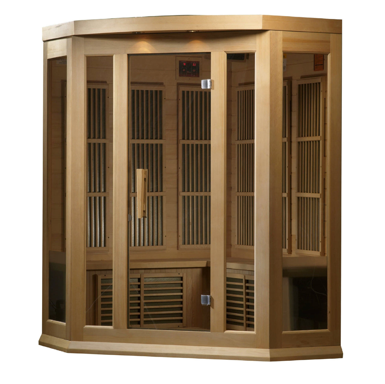 MAXXUS 3 Person Low EMF FAR Infrared Corner Sauna MX-K356-01 - LUXUSFIT Luxury Exercise & Recovery Equipment