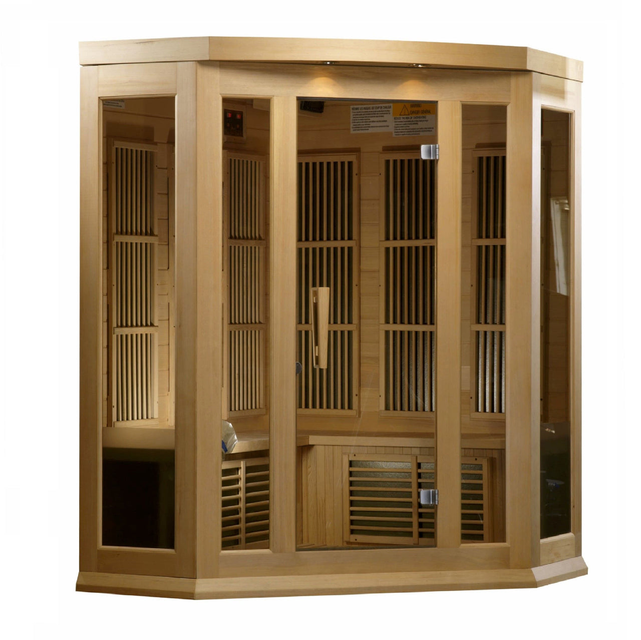 MAXXUS 3 Person Low EMF FAR Infrared Corner Sauna MX-K356-01 - LUXUSFIT Luxury Exercise & Recovery Equipment