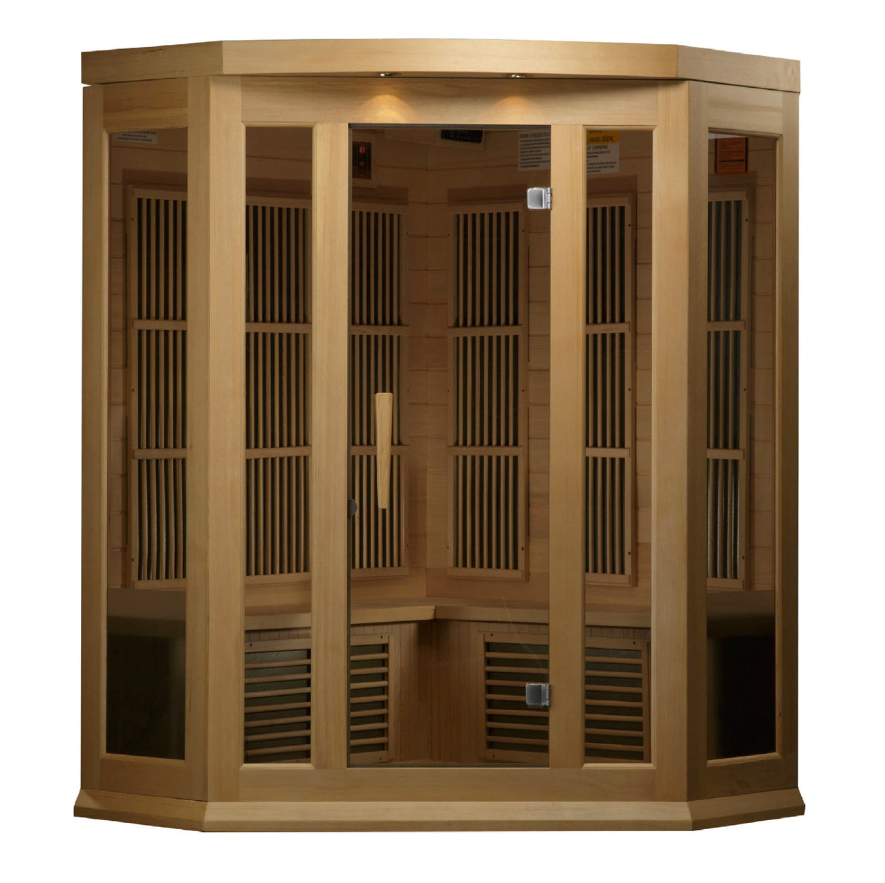 MAXXUS 3 Person Low EMF FAR Infrared Corner Sauna MX-K356-01 - LUXUSFIT Luxury Exercise & Recovery Equipment