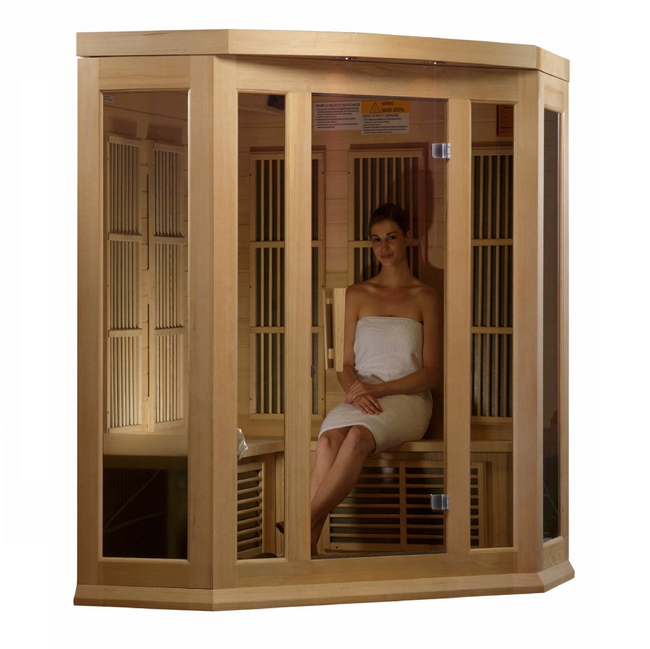 MAXXUS 3 Person Low EMF FAR Infrared Corner Sauna MX-K356-01 - LUXUSFIT Luxury Exercise & Recovery Equipment