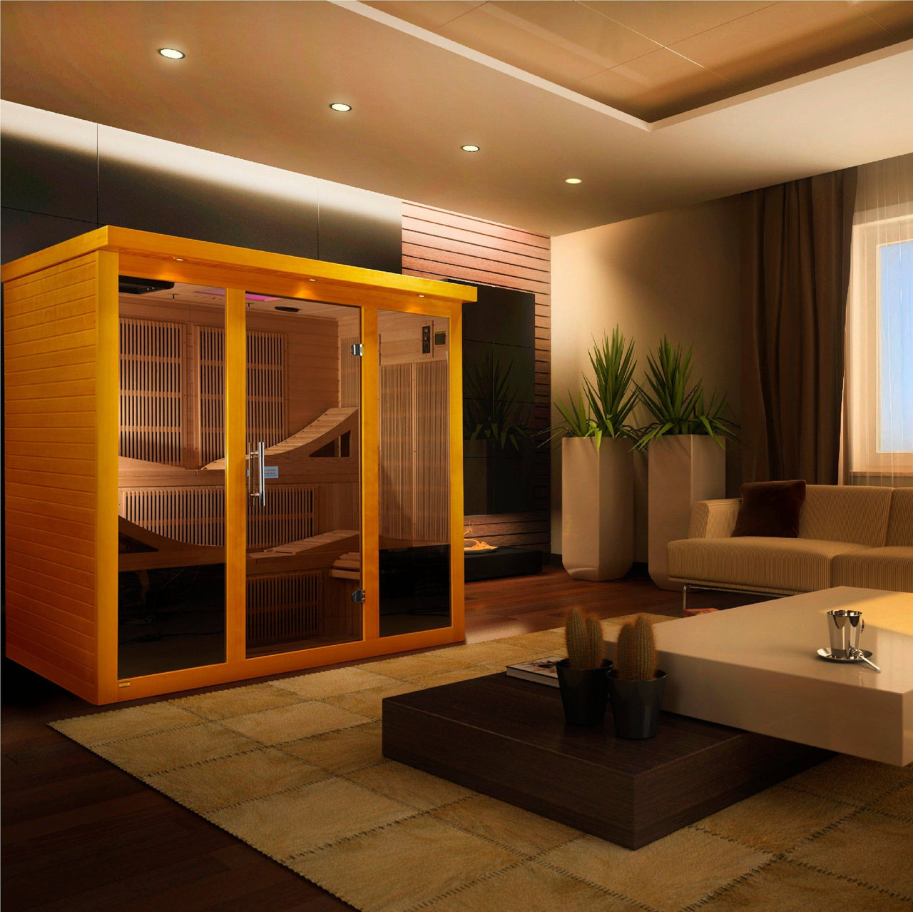 DYNAMIC 6 Person Near Zero EMF Far Infrared Sauna DYN-6996-01 - LUXUSFIT Luxury Exercise & Recovery Equipment
