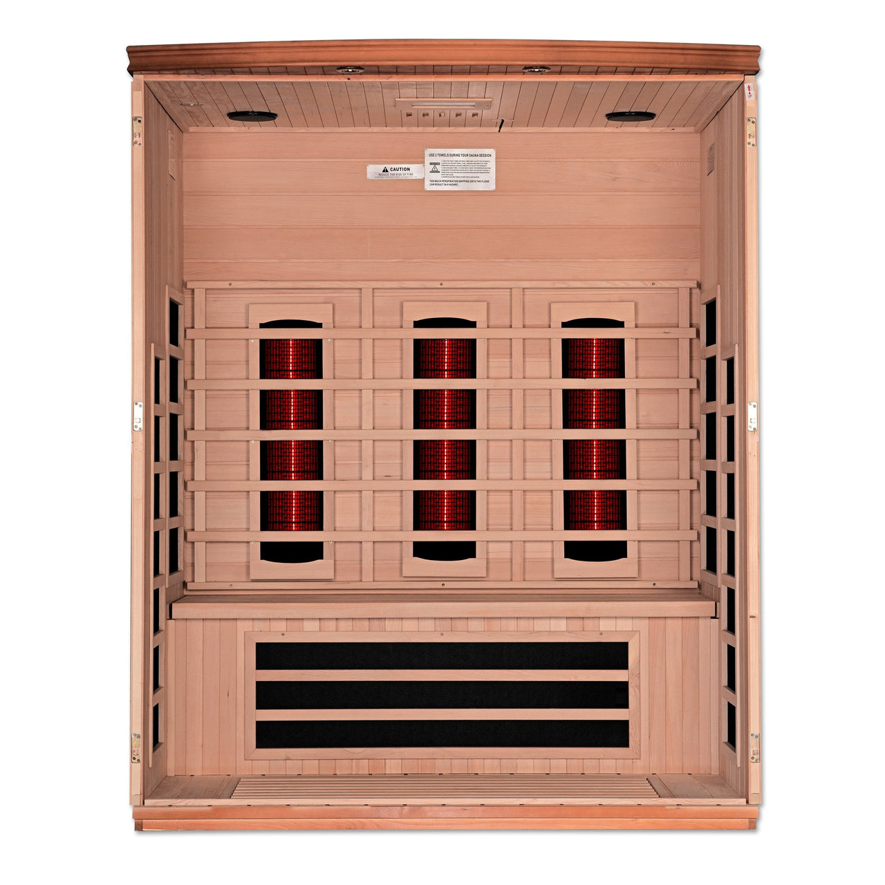 Lugano 3 Person Full Spectrum Infrared Sauna - Canadian Hemlock - 2023 Model - LUXUSFIT Luxury Exercise & Recovery Equipment