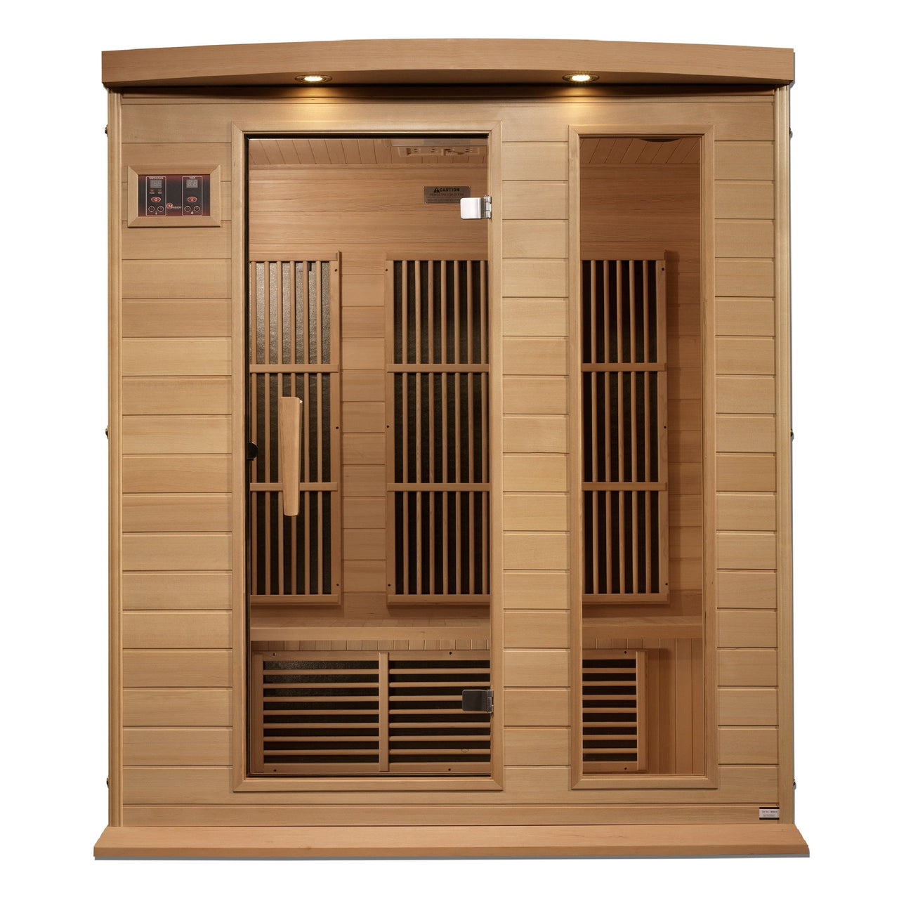 MAXXUS 3 Person Near Zero EMF FAR Infrared Sauna - Canadian Hemlock - LUXUSFIT Luxury Exercise & Recovery Equipment