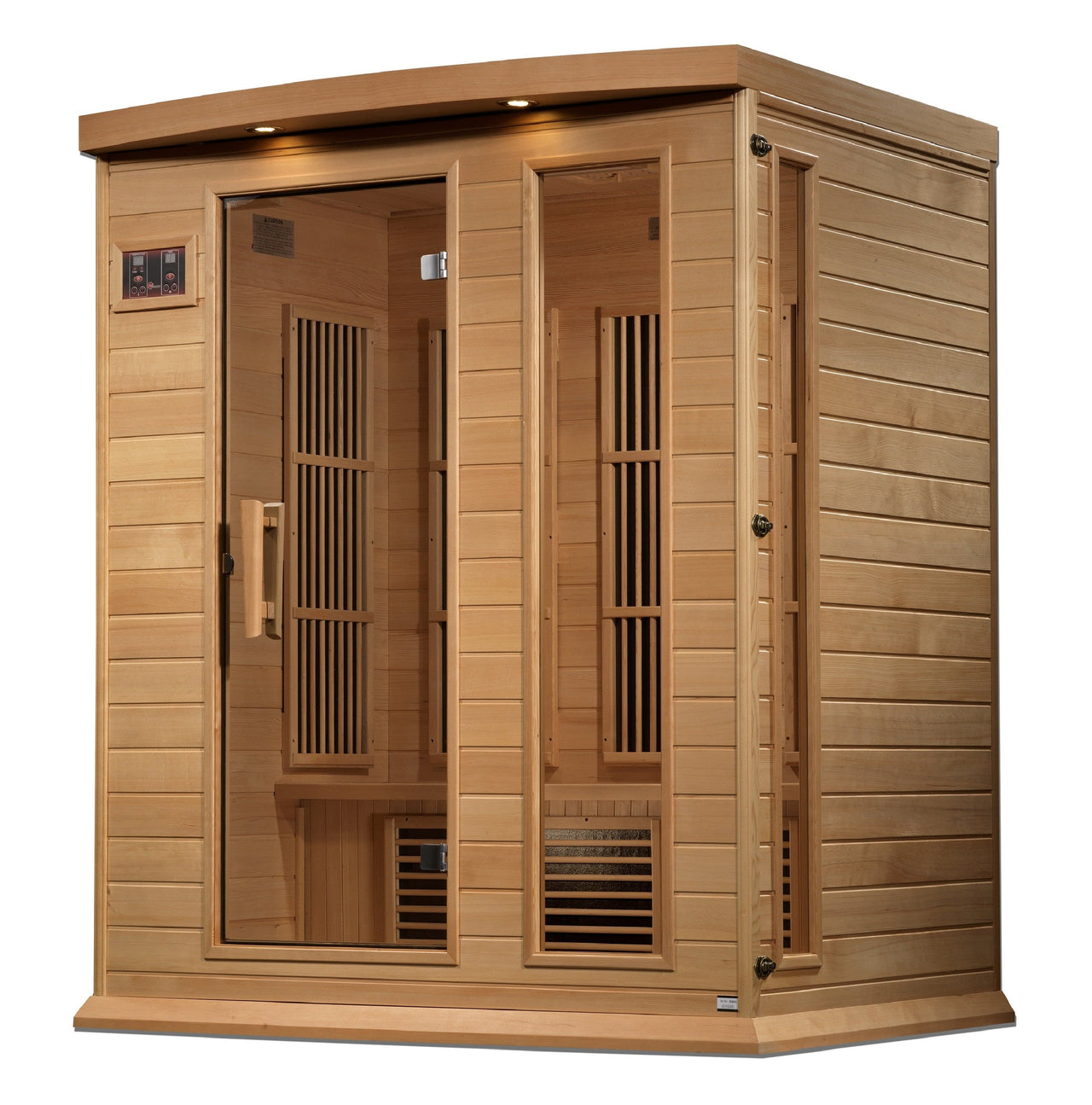 MAXXUS 3 Person Near Zero EMF FAR Infrared Sauna - Canadian Hemlock - LUXUSFIT Luxury Exercise & Recovery Equipment