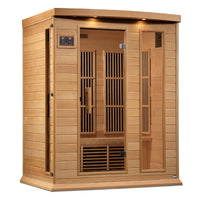 Thumbnail for MAXXUS 3 Person Near Zero EMF FAR Infrared Sauna - Canadian Hemlock - LUXUSFIT Luxury Exercise & Recovery Equipment