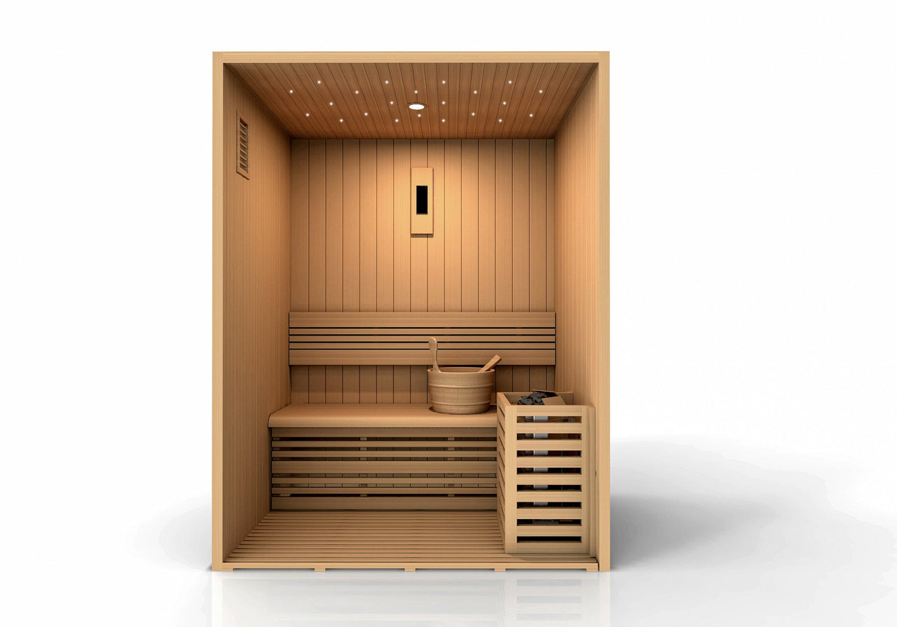 GOLDEN DESIGNS "Sundsvall Edition" 2 Person Traditional Steam Sauna - Canadian Red Cedar - LUXUSFIT Luxury Exercise & Recovery Equipment