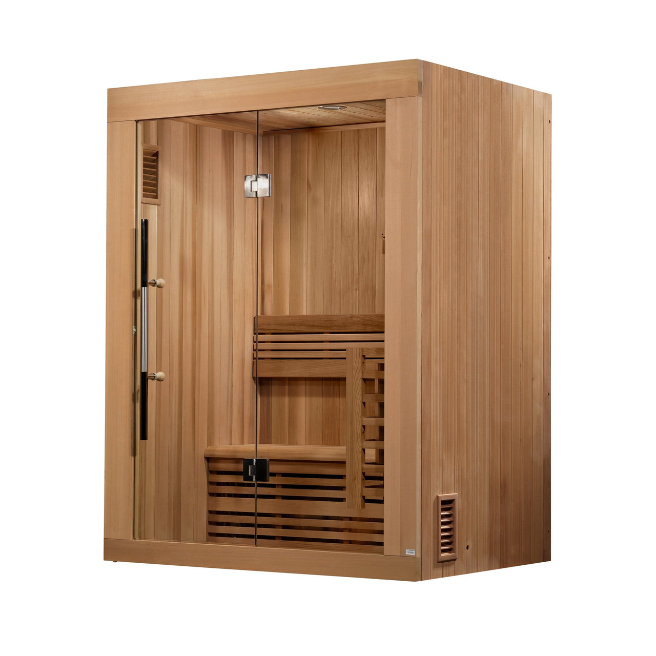 GOLDEN DESIGNS "Sundsvall Edition" 2 Person Traditional Steam Sauna - Canadian Red Cedar - LUXUSFIT Luxury Exercise & Recovery Equipment