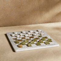 Thumbnail for Marble Checkers Set with Storage Case - White and Onyx