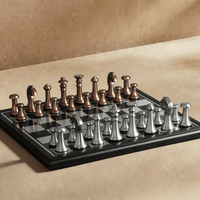 Thumbnail for Copper and Silver Metallic Chess Set