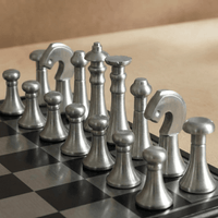 Thumbnail for Copper and Silver Metallic Chess Set
