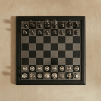 Thumbnail for The English Opening - Black and Silver Metallic Chess Set