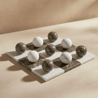 Thumbnail for Italian Marble Tic Tac Toe Set (Brown and White)