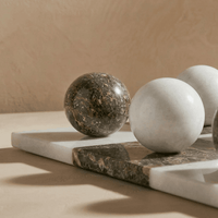 Thumbnail for Italian Marble Tic Tac Toe Set (Brown and White)