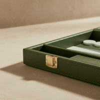 Thumbnail for Leather Backgammon Set - Green and White