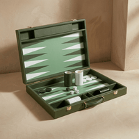 Thumbnail for Leather Backgammon Set - Green and White