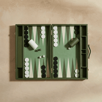 Thumbnail for Leather Backgammon Set - Green and White