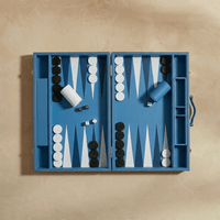 Thumbnail for Leather Backgammon Set - Blue And Black