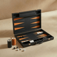 Thumbnail for Leather Backgammon Set - Black And Brown