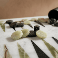 Thumbnail for Luxury Marble Backgammon Set (Green Onyx and Black)