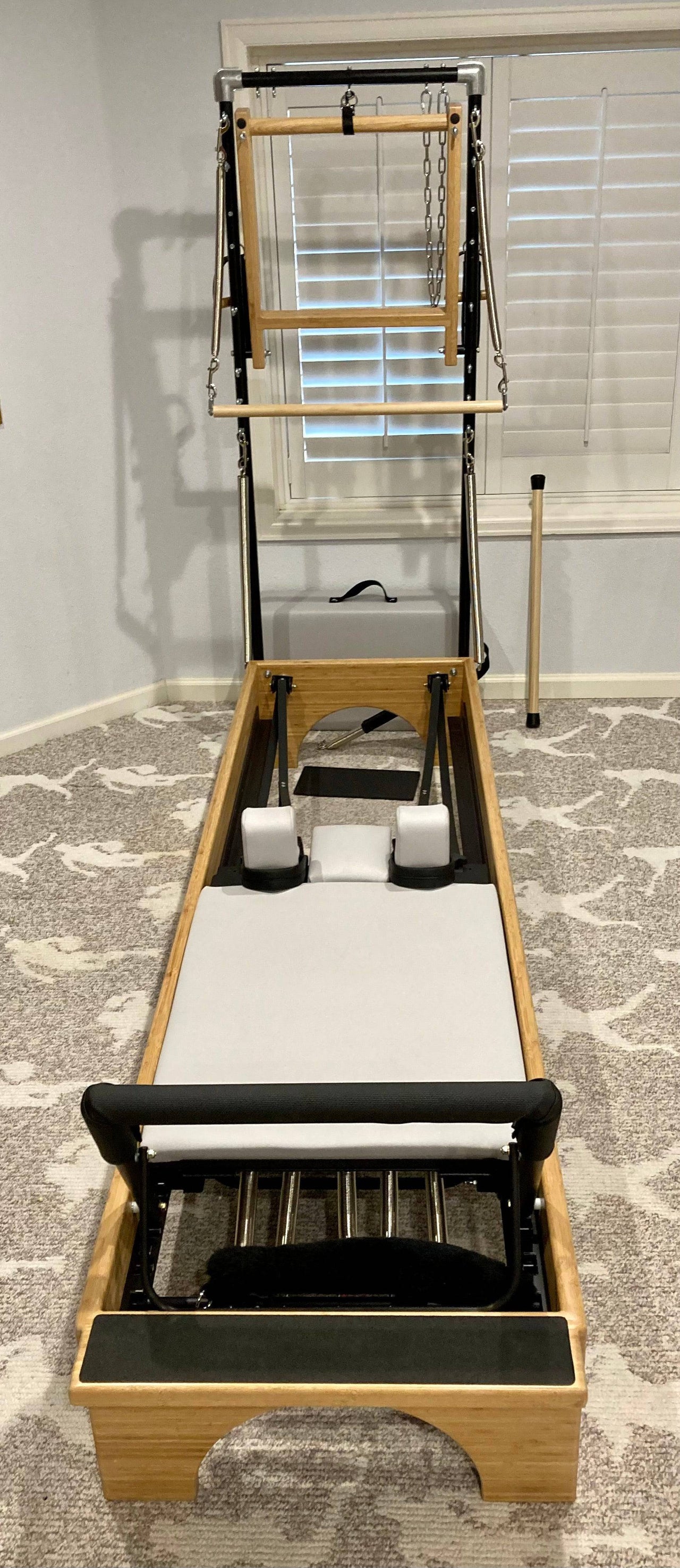 Jay Hart Designed Custom Pilates Reformer with Half-Trapeze Tower - LUXUSFIT Luxury Exercise & Recovery Equipment