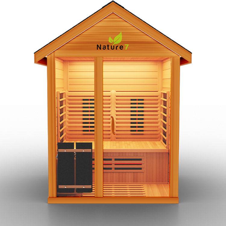 MEDICAL Nature 7 Person Outdoor Infrared Sauna - LUXUSFIT Luxury Exercise & Recovery Equipment